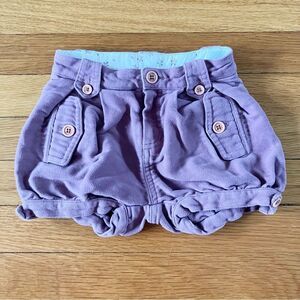 Little Marc Jacobs Purple Velvet Picket Button Bloomer Shorts 2T
